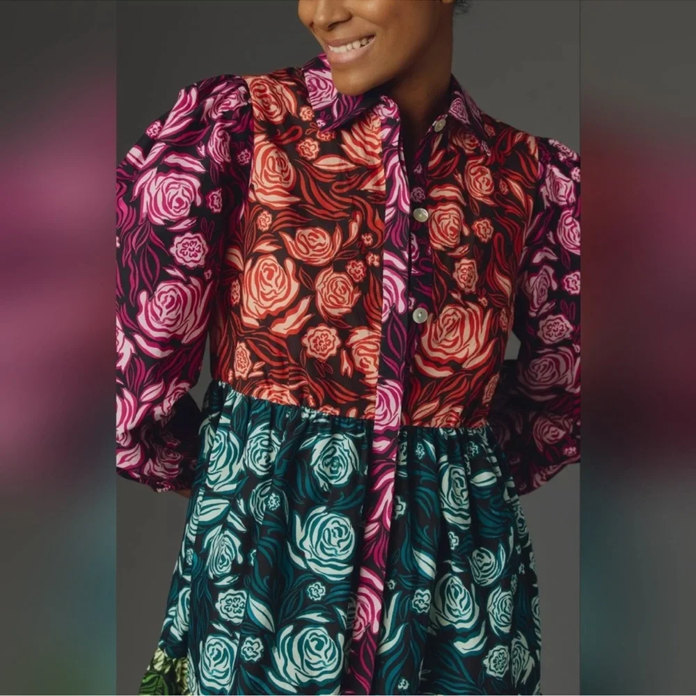 ⭐️NWT Farm Rio roses dress multicolor⭐️ - Picture 2 of 7
